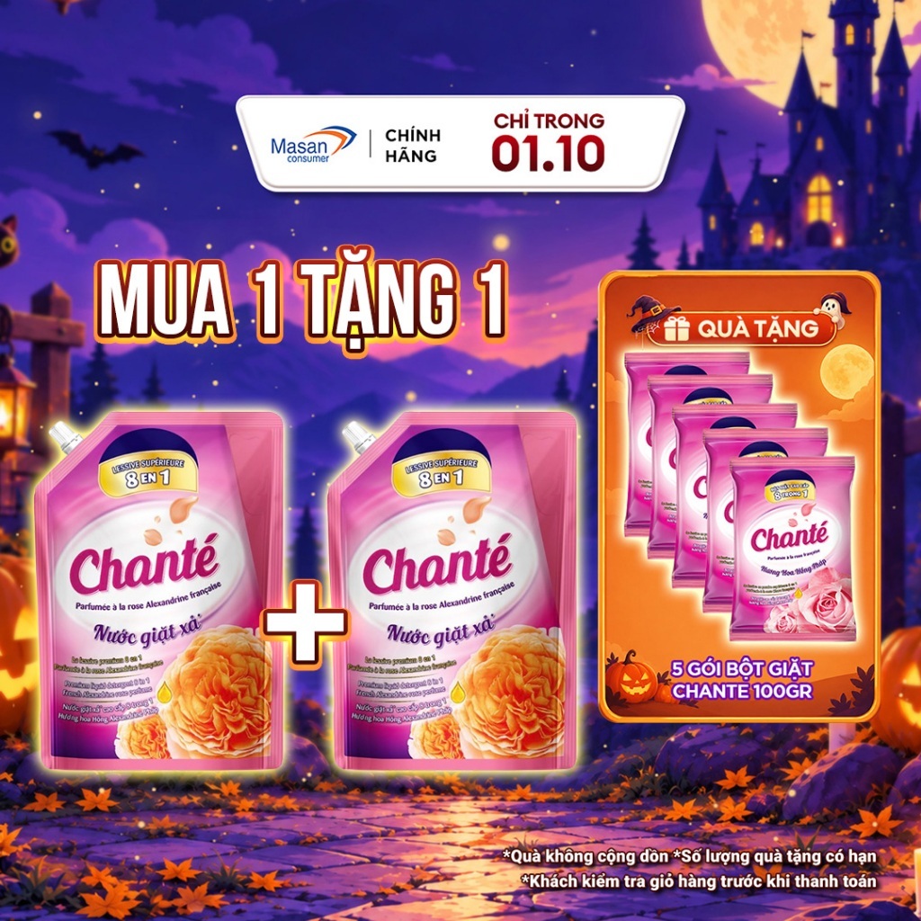Combo 2 Túi Nước Giặt Xả Chanté Cao Cấp 8 Trong 1