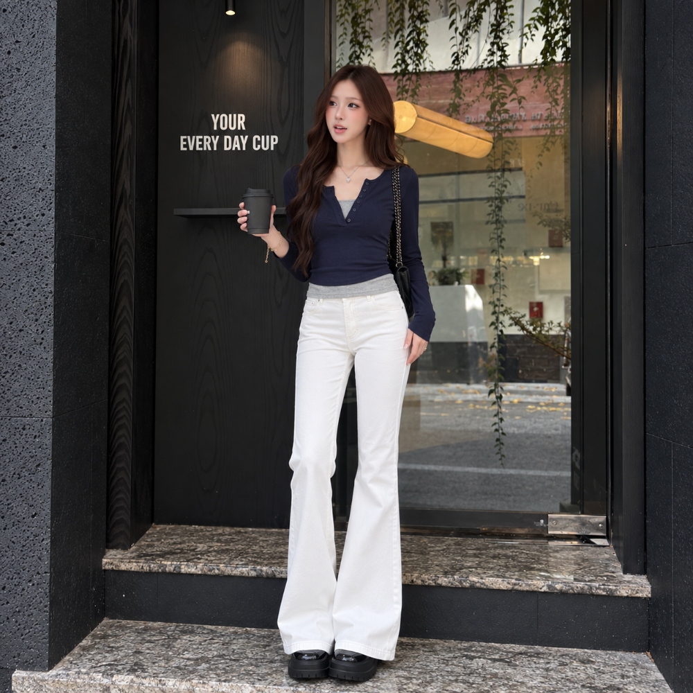 Quần Jean Ống Loe Nữ MIAA Cạp Cao Siêu Tôn Dáng ,Quần Loe Cạp Cao Quần Vẩy Hack Dáng Quần_Mã Q21 | BigBuy360 - bigbuy360.vn