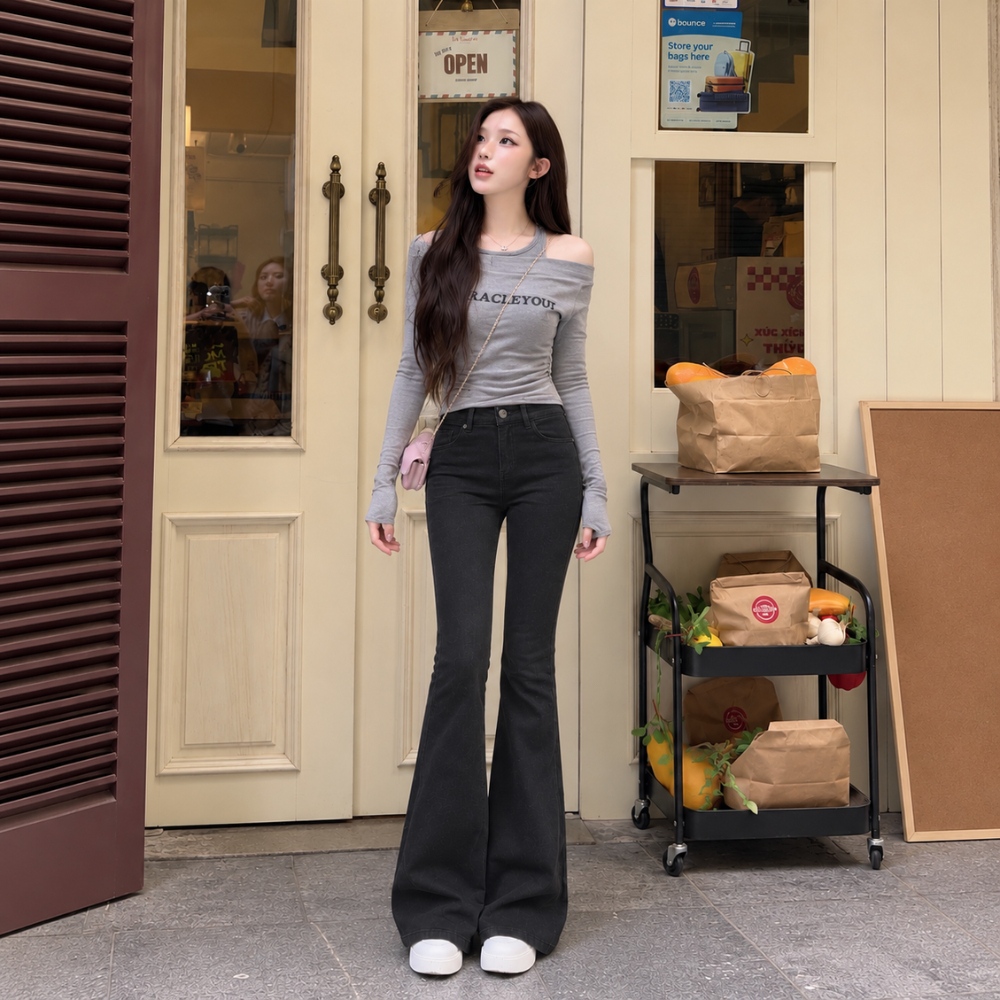 Quần Jean Ống Loe Nữ MIAA Cạp Cao Siêu Tôn Dáng ,Quần Loe Cạp Cao Quần Vẩy Hack Dáng Quần_Mã Q21 | BigBuy360 - bigbuy360.vn