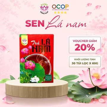 [TẶNG Trà Lá Sen] Trà Sen Lá Nam - Ba Tre Đồng Tháp - Hộp 30 túi lọc/60g Hỗ Trợ Giảm Cân Mát Gan