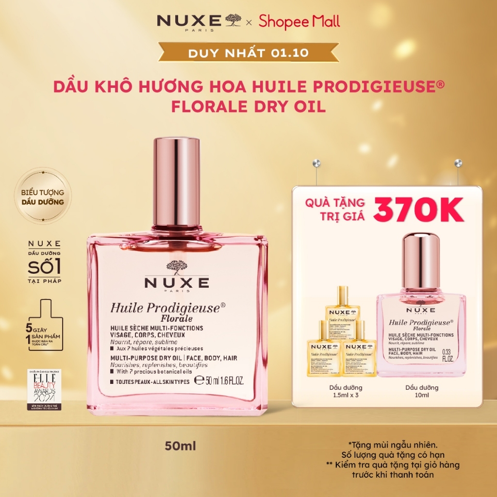 Dầu dưỡng khô đa năng Nuxe Huile Prodigieuse Florale Multi-purpose Dry Oil 50ml