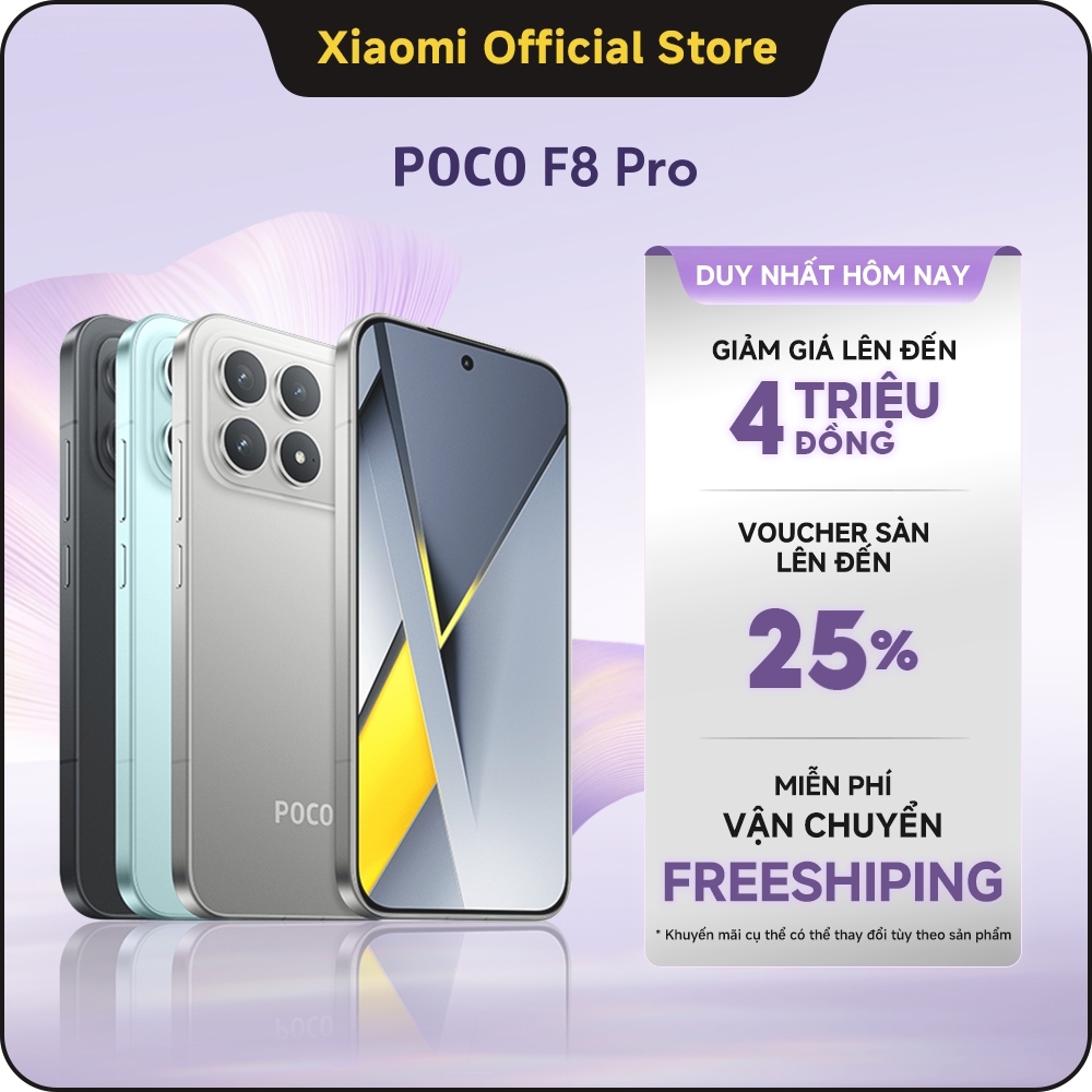 Điện thoại Xiaomi POCO F8 Pro | 12GB+512GB, Snapdragon® 8 Elite, pin 6210mAh, màn hình AMOLED 6.59'' 120Hz