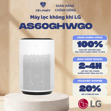 [ Miễn phí giao lắp HN ] Máy lọc không khí LG PuriCare 360 Hit AS60GHWG0 41W lọc bụi mịn PM1.0 phòng dưới 60m2