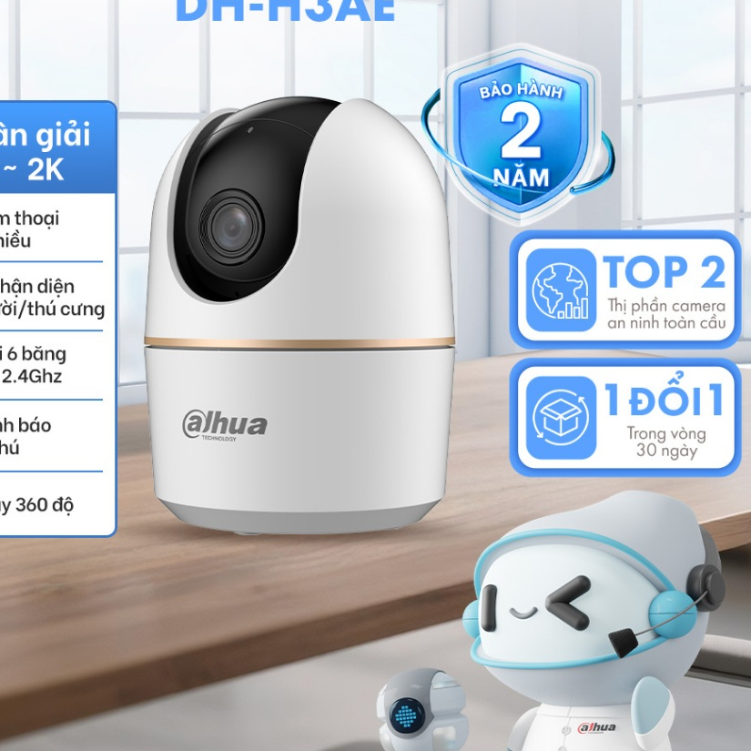 Camera Wifi Dahua Hero A1 3MP/5MP,Xoay 360 trong nhà, Đàm thoại 2 chiều ,Theo dõi chuyển động  H3AE/H5AE