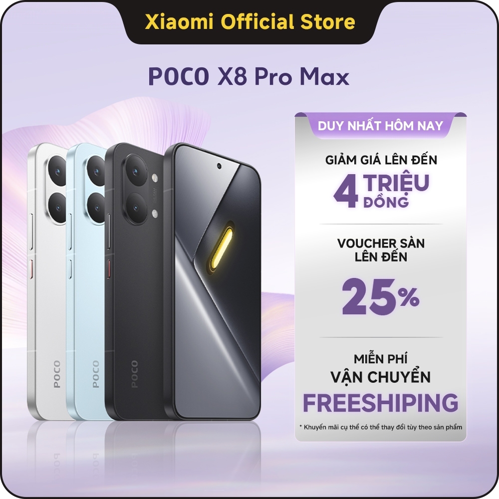 Điện thoại thông minh Xiaomi POCO X8 PRO Max | Pin cực lớn 8500mAh(typ) sạc nhanh 100W| Màn hình AMOLED 1.5K 120H | BigBuy360 - bigbuy360.vn