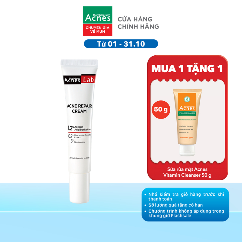 Kem dưỡng da giảm mụn chuyên sâu Acnes Lab Acne Repair Cream 20g