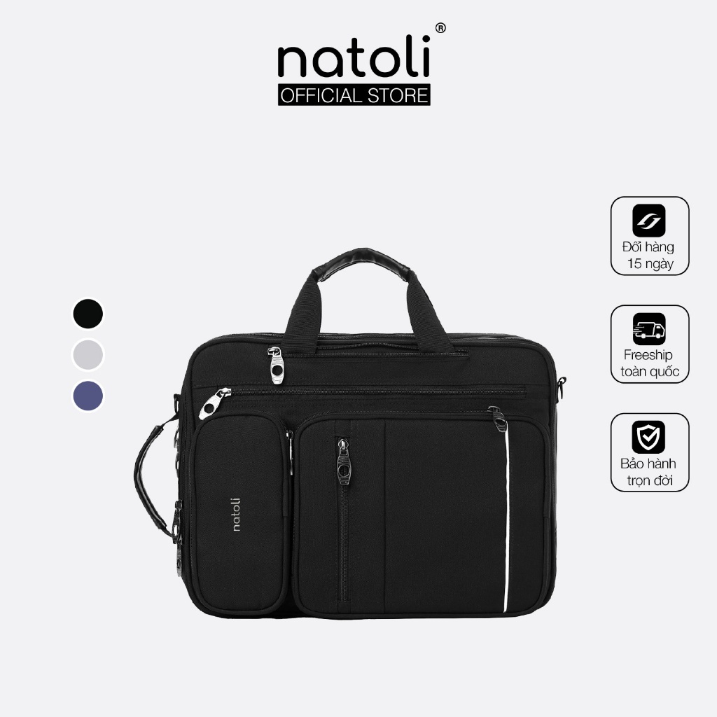Cặp sách đi học cấp 2, cấp 3 NATOLI Cặp đa năng, Balo đa năng nhiều ngăn BST Classic Multifunctional Backpack B17