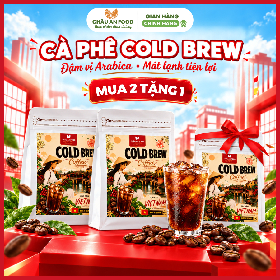 [COMBO 3 TÚI] Cà Phê Cold Brew 100% Arabica Túi Lọc Pha Lạnh 24H Đậm Vị, Ít Chua, Tiện Lợi