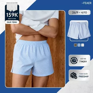 Quần Short Ngủ Nam Nox vải mềm nhẹ, lưng thun co giãn, họa tiết dệt tinh tế - FEAER