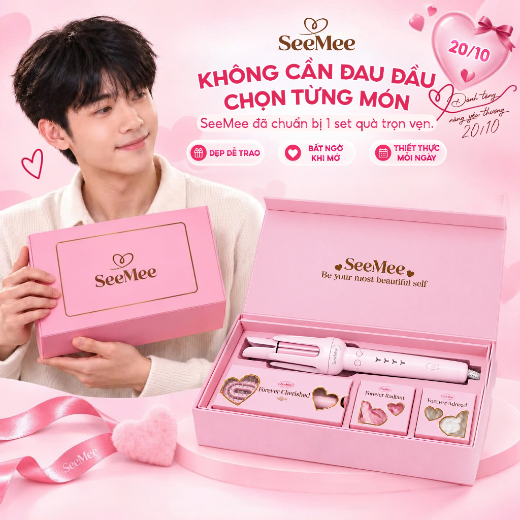 [GIÁ 345K TẠI LIVE SHOP]Máy uốn tóc tự động SeeMee tạo 2 kiểu xoăn trục 28mm 32mm giữ nếp 48h quà tặng bạn gái 20/10,LIS | BigBuy360 - bigbuy360.vn