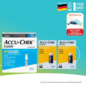 Combo 50 Que Thử Đường Huyết ACCU-CHEK Guide & 48 Kim Lấy Máu ACCU-CHEK FastClix