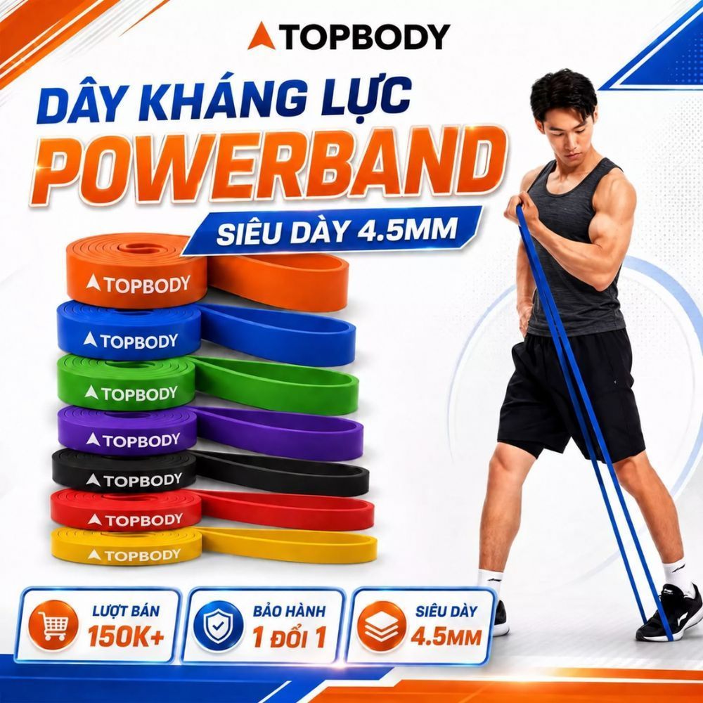 Dây Kháng Lực Powerband Topbody Kicosport Đa Năng Hỗ Trợ Tập Luyện Thể Thao Tiện Lợi Tại Nhà DKHAL01