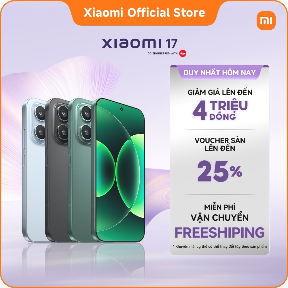 (Livestream) Điện thoại thông minh Xiaomi 17 (12+512GB|12+256GB)|Pin 6330mAh (typ)| Ống kính Leica Summilux