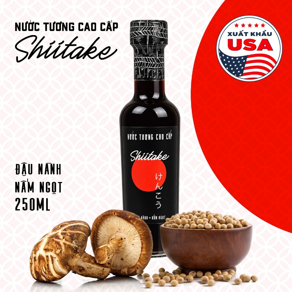 Nước Tương Cao Cấp Shiitake Chai Thuỷ Tinh 250ml Làng Chài Xưa Ủ