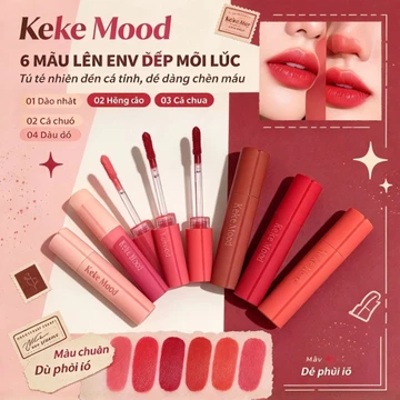 Son Kem Lì Sương Mờ Kekemood Mềm Môi Không Dính Cốc Không Trôi Màu Tôn Da Trắng Giá Rẻ