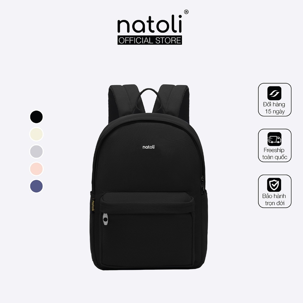 Balo đi học nam nữ thương hiệu NATOLI nhiều ngăn chống nước tốt - Basic Backpack B2