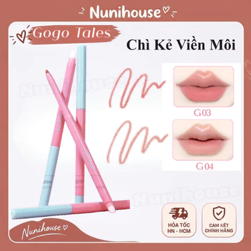 Chì Kẻ Viền Môi 3in1 Gogotales Chì Kẻ Viền Môi Kèm Cọ Tán Cho Bờ Môi Căng Mọng Tự Nhiên Nunihouse