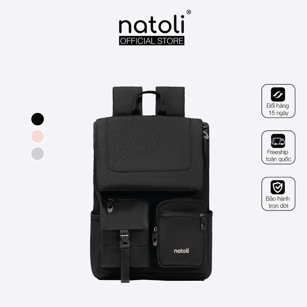 Balo laptop 15 6 inch thương hiệu NATOLI, cặp đi học nam chống sốc chống nước tốt Global Backpack B8