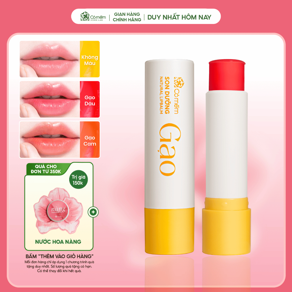 Son Dưỡng Cỏ Mềm Cải Thiện Nứt Nẻ Môi Giảm Thâm Môi Cỏ Mềm 4,5gr