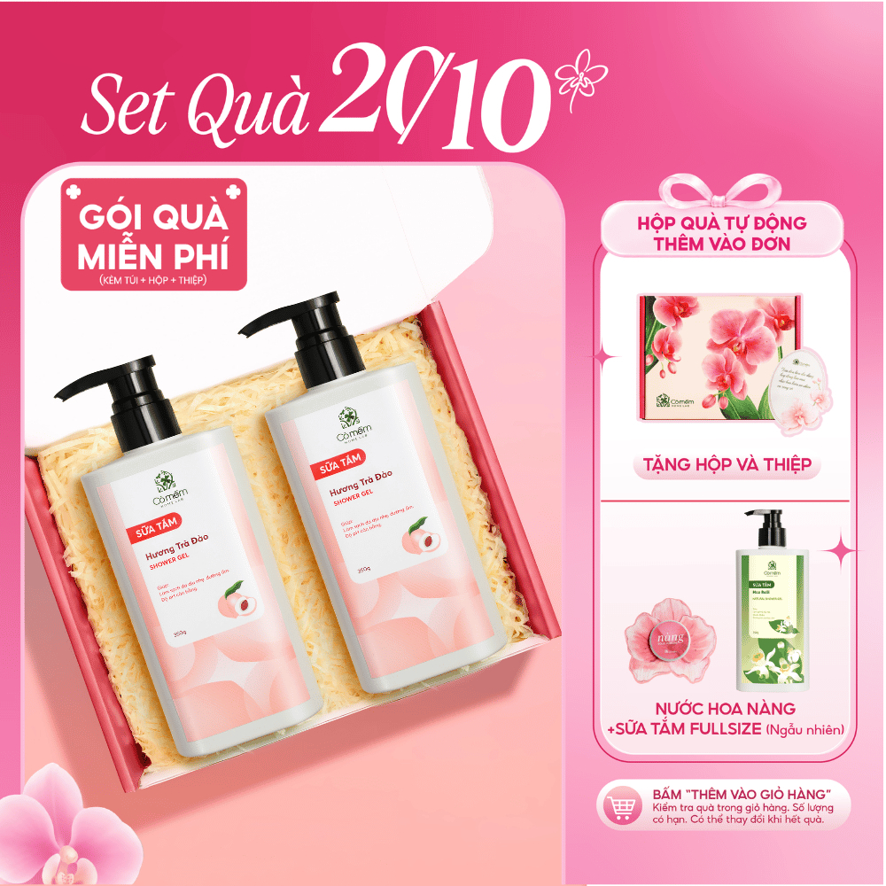 [HỘP QUÀ TẶNG 20/10] Bộ Đôi Sữa Tắm Cỏ Mềm