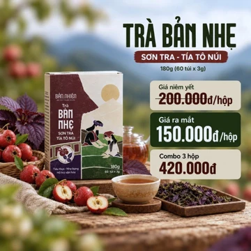Trà Bản Nhẹ Sơn Tra Tía Tô Núi Bản Nhiên, Trà Thảo Mộc Hỗ Trợ Tiêu Hóa, Dùng Sau Bữa Ăn