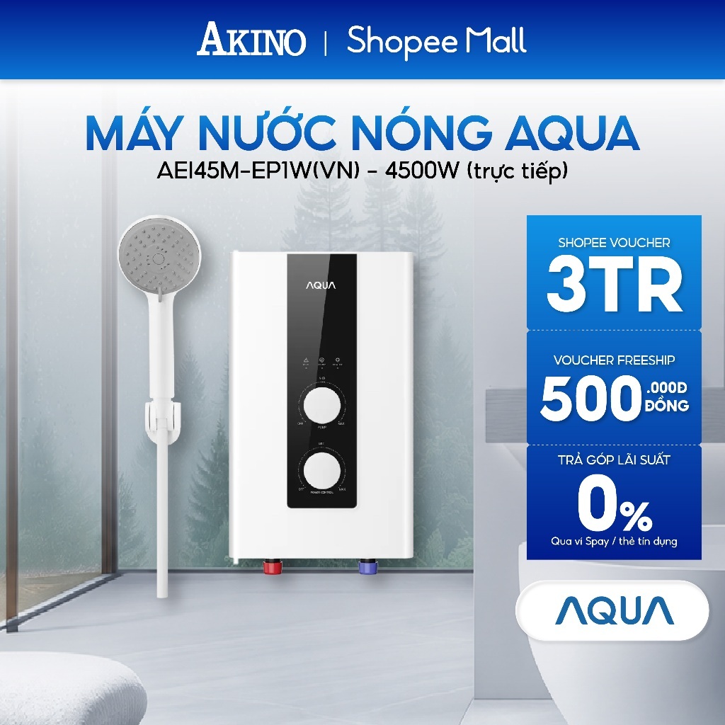 AEI45M-EP1W(VN) I Máy Nước Nóng Aqua Trực Tiếp 4500W - Hàng chính hãng