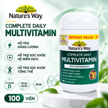 Nature’s Way Complete Daily Multivitamin 100 Viên – Vitamin Tổng Hợp Bổ Sung Vitamin Và Khoáng Chất