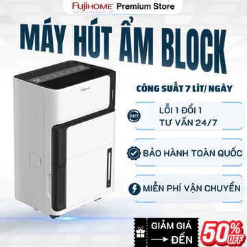 Máy Hút Âm Lọc Không Khí Gia Đình Fujihome DH07 - Công suất hút 7 Lít/ngày, lọc không khí Ionizer