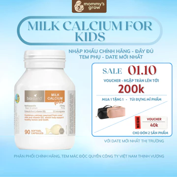 Viên Nhai Canxi Sữa Hữu Cơ Milk Canxi Bioisland Cho Bé Phát Triển Toàn Diện BIOISLAND VIỆT NAM BIO02
