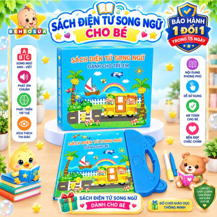 [MỚI BÁN RẺ] Sách Điện Tử Song Ngữ Anh Việt Bé Heo Sữa  Sách Nói Cho Bé Loại Mới