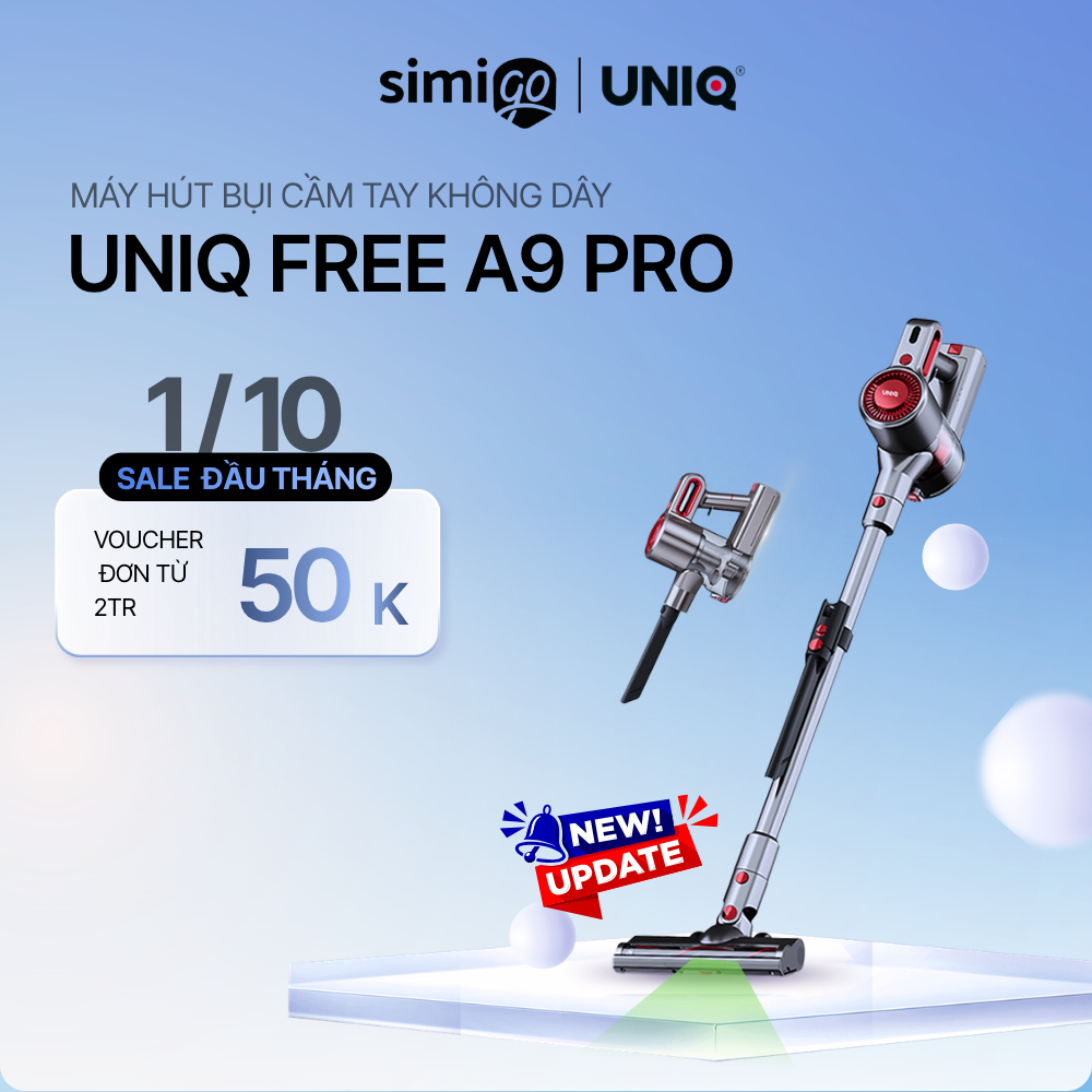 Máy hút bụi cầm tay không dây UNIQ Free A9 Pro máy hút bụi giường nệm gia đình đa năng cây hút bụi xe ô tô ga sofa mini