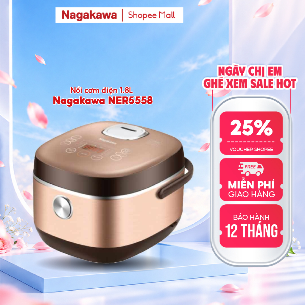 Nồi cơm điện tử 1.8L Nagakawa NER5558