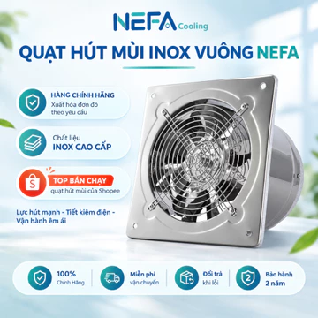 [TOP BÁN CHẠY] Vỏ Quạt Hút Mùi Nhà Bếp Nefa, Quạt Hút Mùi Nhà Vệ Sinh Chất Liệu Inox Cao Cấp Hút Sạch Mùi Hôi Nhanh Chón