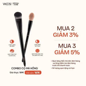 COMBO Cọ Nền Phủ & Cọ Highlight Má Hồng Đa Năng VACOSI - F12 & M26