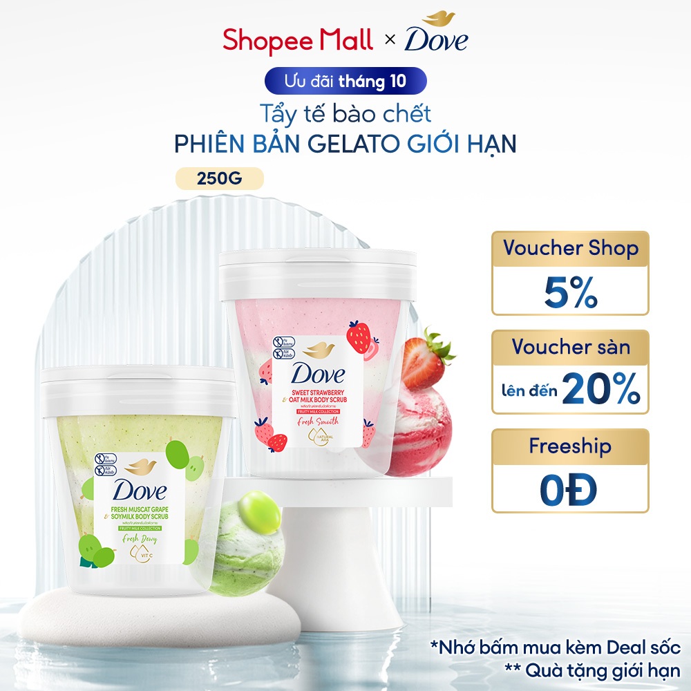 [PHIÊN BẢN GELATO GIỚI HẠN] Tẩy tế bào chết cơ thể Dove 250G | BigBuy360 - bigbuy360.vn