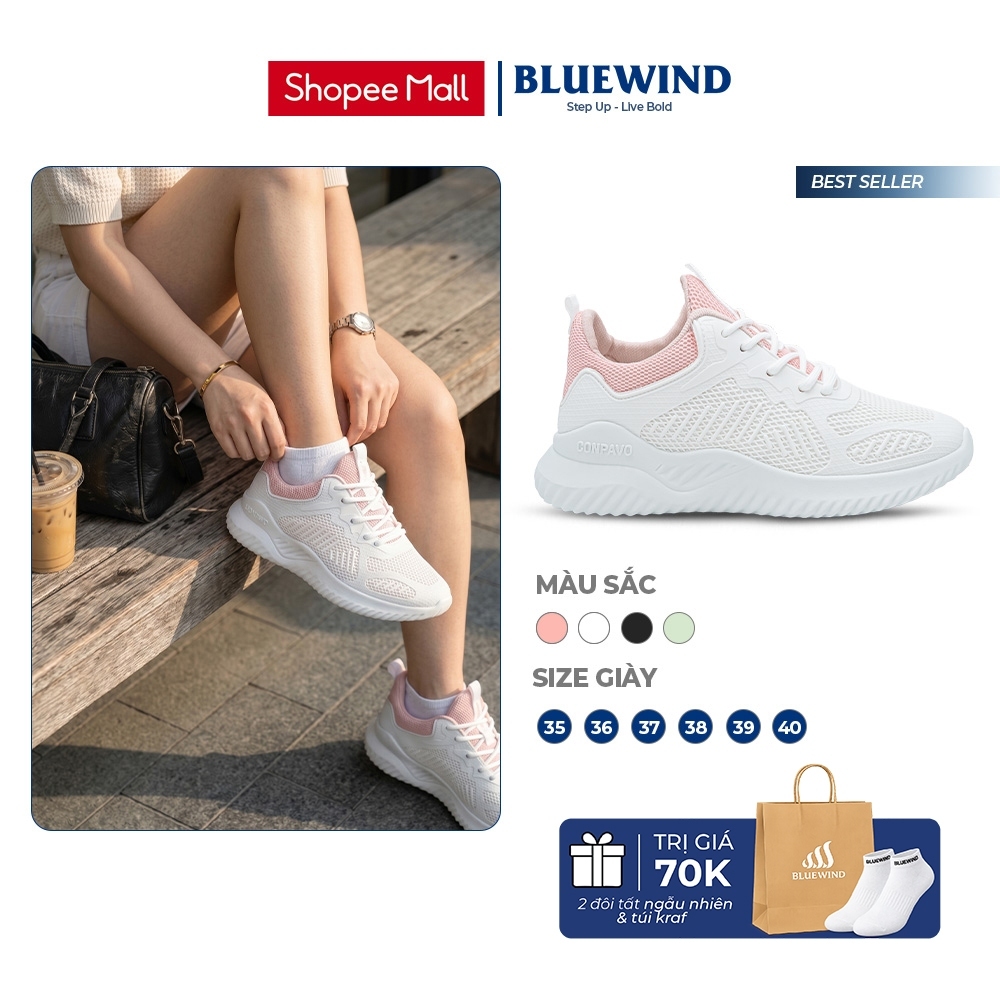 [TĂNG SIZE] Giày Thời Trang Nữ Đế Cao 4cm BLUEWIND Conpavo Đế Mềm Mại, Dễ Phối Đồ, Đi Chơi, Đi Làm 68406