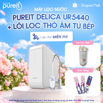 [LẮP ĐẶT 0Đ | COMBO MỚI] Máy Lọc Nước Âm tủ bếp Pureit Delica UR5440 [11000L] + Lọc Thô Trong Suốt Âm Tủ Bếp