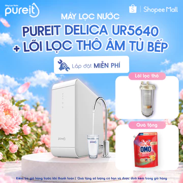 [LẮP ĐẶT 0Đ | COMBO MỚI] Máy Lọc Nước Âm tủ bếp Pureit Delica UR5640 [14000L] + Lọc Thô Trong Suốt Âm Tủ Bếp