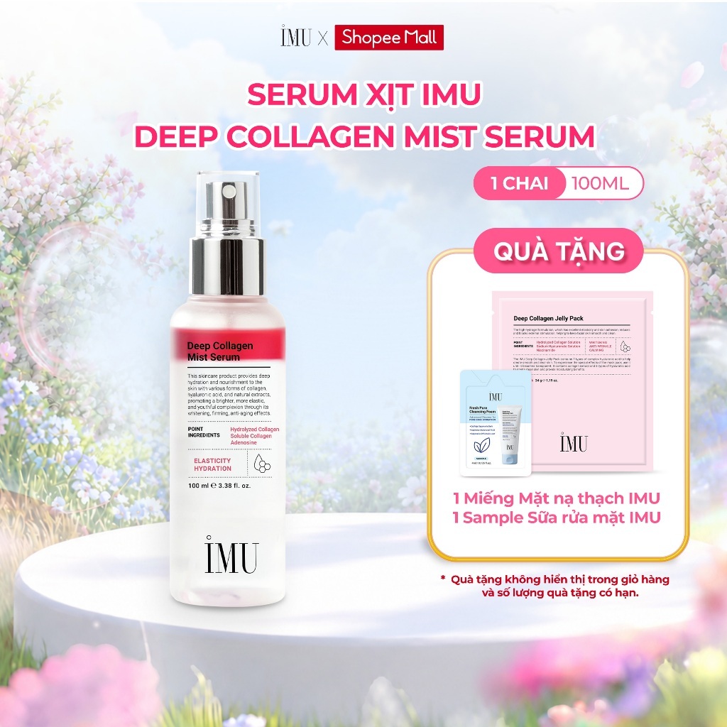 Serum Dạng Xịt IMU Deep Collagen Cấp Ẩm Sâu, Dưỡng Căng Bóng Da, Tăng Đàn Hồi Da 100ml
