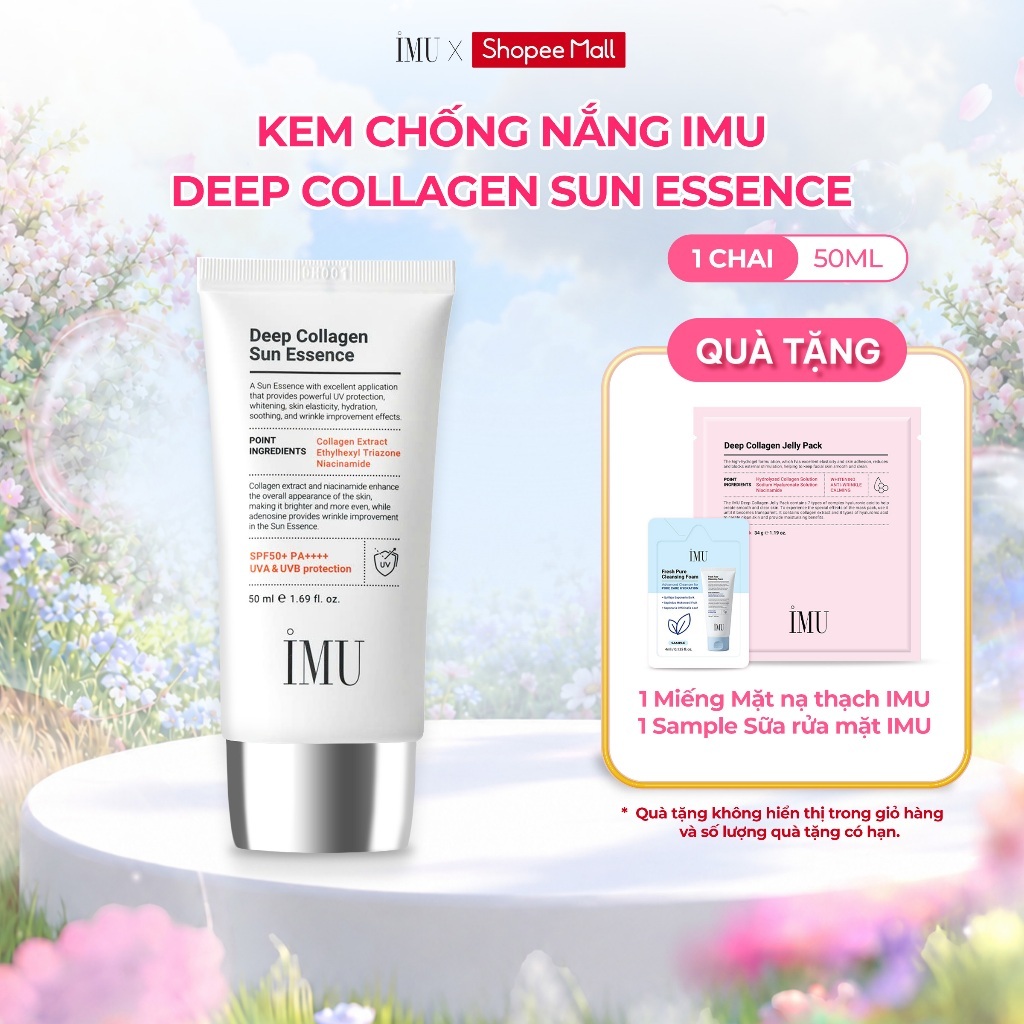 Kem Chống Nắng IMU Deep Collagen Sun Essence SPF50+ PA+++++ 50ml – Mỏng Nhẹ, Thấm Nhanh, Không Nhờn