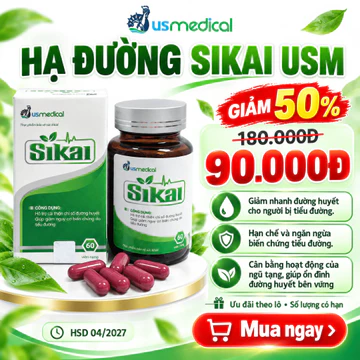 Hạ Đường SIKAI USM hỗ trợ hạ và ổn định đường huyết, giảm nguy cơ biến chứng tiểu đường.