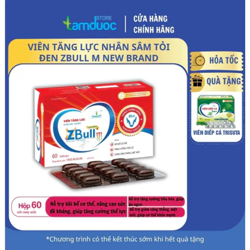 [Hộp 60v] Viên tăng lực nhân sâm tỏi đen ZBull New Brand M Tâm Dược hỗ trợ khôi phục sinh lực tăng đề kháng