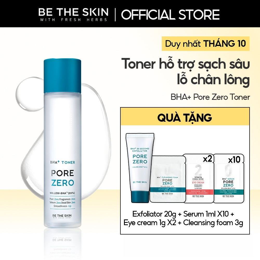 [09/2027] Toner Giúp Hỗ Trợ Làm Sạch Sâu Lỗ Chân Lông BHA+ Pore Zero Toner BETHESKIN 150ml