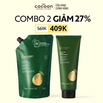 [MUA 2 GIẢM 28%] Combo Túi Refill - Dầu gội bưởi Cocoon 500ml + dầu xả bưởi 310ml