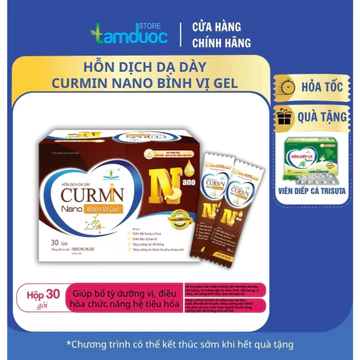 [Hộp 30 gói] CURMIN NANO BÌNH VỊ Gel Dạ Dày Chữ N Tâm Dược Hỗ Trợ Giảm Ợ Hơi Ợ Chua Đau Rát Thượng Vị, Trào Ngược Dạ Dày
