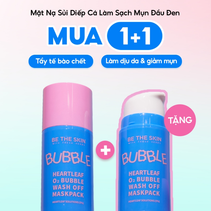 Mặt Nạ Sủi Diếp Cá Làm Sạch Mụn Đầu Đen Heartleaf O2 Bubble Wash Off Maskpack BETHESKIN 50g