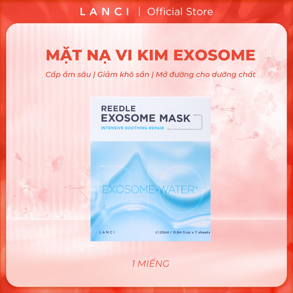 [1 miếng] Mặt Nạ Vi Kim Exosome LANCI Reedle Exosome Mask giúp cấp ẩm, phục hồi làn da mềm mịn