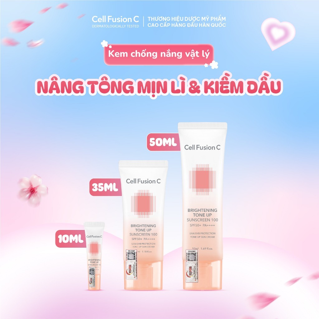 [SHOPEE XỬ LÝ] Kem Chống Nắng Nâng Tone Cell Fusion C Brightening Tone Up Sunscreen 100 SPF50+ PA++++