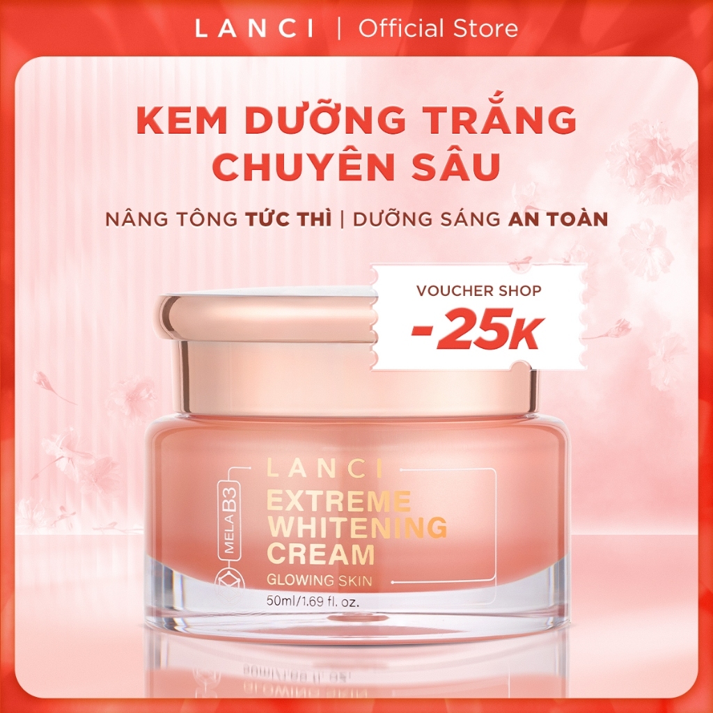Kem Dưỡng Trắng Da Chuyên Sâu LANCI bật tông trắng mướt không bết rít 50ml