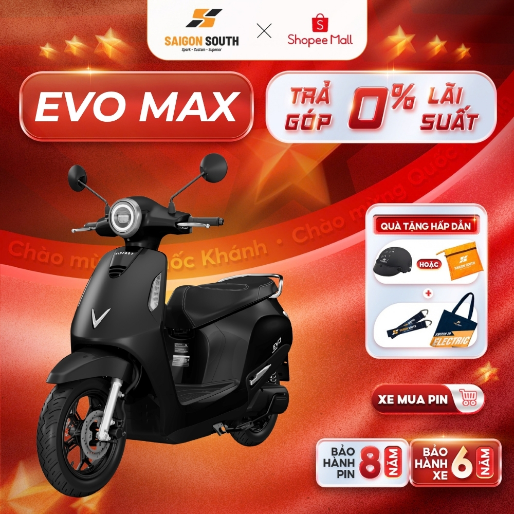 [NHẬN HCM] Xe Máy Điện VinFast Evo Max - Mua Pin - Góp 0% | BigBuy360 - bigbuy360.vn
